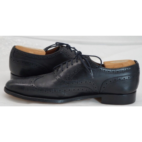 Grenson Men\'s Shoes Black US 9.5 M UK 8.5 F Leather Wingtip Dress Oxford